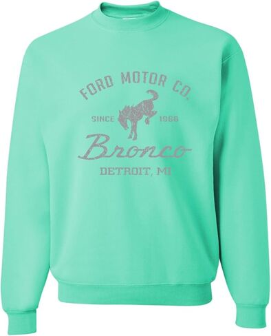 Shark & Hammer Ford Motor Co Detroit Michigan ، Classic Bronco 1966 Cars and Trucks Crewneck Sweatshirt in Saudi Arabia