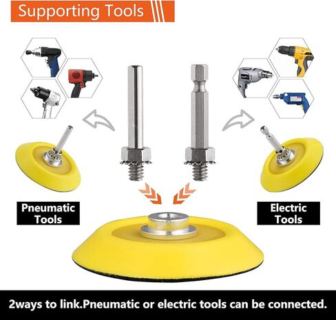 98Pack 3 Inch Car Buffer Polisher Kit with 5/16" & 1/4" Shanks for Sanding, Polishing, Waxing, Sealing Glaze,Sanding Pads includes P1000-3000 for Drill Attachment in Kuwait