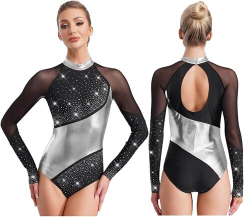 Women Dance Leotard Bodysuit for Figure Skating Rhythmic Gymnastics Dance Competition Stage Performance in Kuwait
