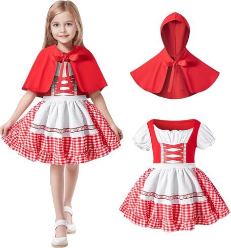MOMMY'S NEW MAN Toddler Infant Girl Little Red Riding Hood Costumes Dress Halloween Christmas for Girls With Cloak in Kuwait
