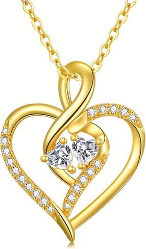 14k Gold Infinity Heart Necklace for Women, My Infinite Love Jewelry Birthday Christmas Gifts for Her Girlfriend Mom Wife 18 inches in Saudi Arabia