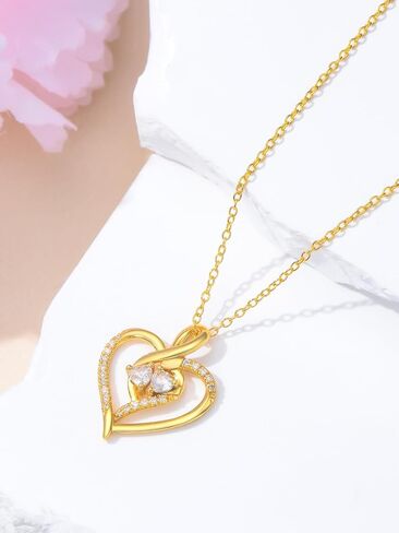 14k Gold Infinity Heart Necklace for Women, My Infinite Love Jewelry Birthday Christmas Gifts for Her Girlfriend Mom Wife 18 inches in Saudi Arabia