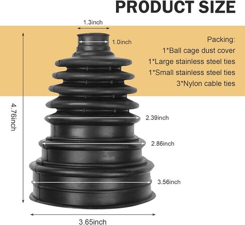 2 PCS CV Axle Boot, Cuttable Protective Cover with Clamps and Cable Ties, Portable Rubber Waterproof Seals for 19 mm-24 mm Axle Diameters, for Most FW and AED Vehicles (Black) in Saudi Arabia