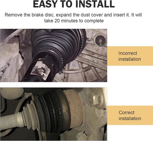 2 PCS CV Axle Boot, Cuttable Protective Cover with Clamps and Cable Ties, Portable Rubber Waterproof Seals for 19 mm-24 mm Axle Diameters, for Most FW and AED Vehicles (Black) in Saudi Arabia