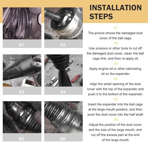 2 PCS CV Axle Boot, Cuttable Protective Cover with Clamps and Cable Ties, Portable Rubber Waterproof Seals for 19 mm-24 mm Axle Diameters, for Most FW and AED Vehicles (Black) in Saudi Arabia