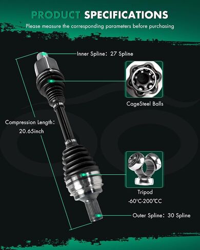 SCITOO Front Left Drive Side CV Axle Shaft Assembly fit for Mercedes-Benz C300 2.0L,C400 3.0L, C43 AMG 3.0L,for Mercedes-Benz C450 AMG 3.0L NCV48051 in Saudi Arabia