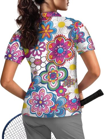 Biyejit Womens Golf Polo قمصان 1/4 Zip Up قصيرة الأكمام الجافة السريعة قمم تجريب الشمس in Saudi Arabia