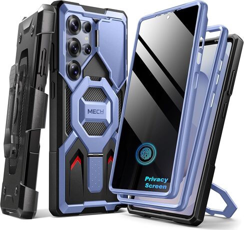 TONGATE Magnetic Stand for Samsung Galaxy S25 Ultra Case, Compatible with Magsafe, [Military Drop Protection] [2 Front Frames & Camera Cover] S25 Ultra Case with Screen Protector & Belt Clip, Black in Kuwait