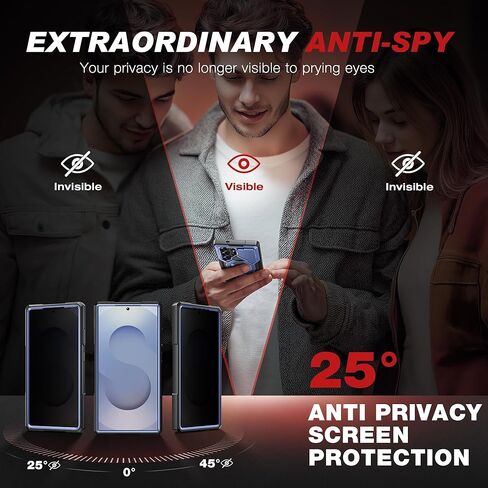 TONGATE Magnetic Stand for Samsung Galaxy S25 Ultra Case, Compatible with Magsafe, [Military Drop Protection] [2 Front Frames & Camera Cover] S25 Ultra Case with Screen Protector & Belt Clip, Black in Kuwait