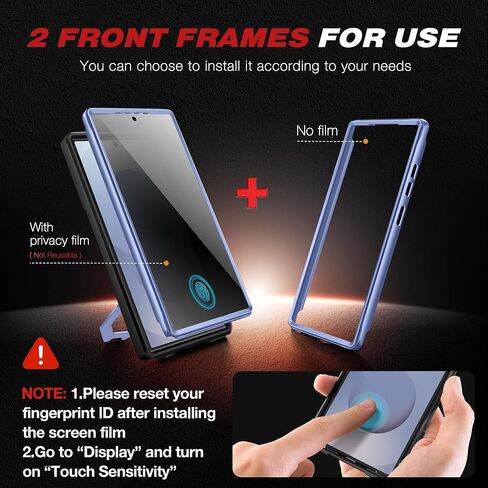 TONGATE Magnetic Stand for Samsung Galaxy S25 Ultra Case, Compatible with Magsafe, [Military Drop Protection] [2 Front Frames & Camera Cover] S25 Ultra Case with Screen Protector & Belt Clip, Black in Kuwait