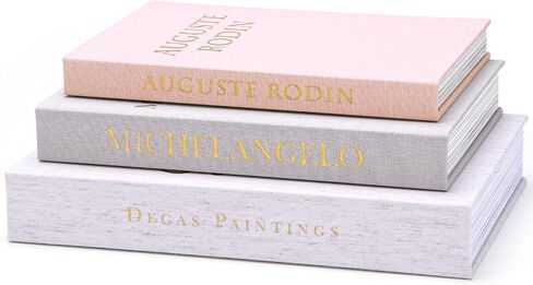 XKDOUS Set of 3 Linen Decorative Books with Gold Foil Cover Faux Book Storage Box for Coffee Table, Bathroom Shelf & Home Decor in Saudi Arabia