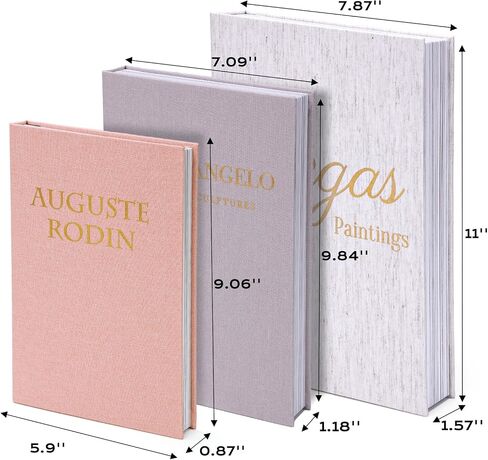 XKDOUS Set of 3 Linen Decorative Books with Gold Foil Cover Faux Book Storage Box for Coffee Table, Bathroom Shelf & Home Decor in Saudi Arabia