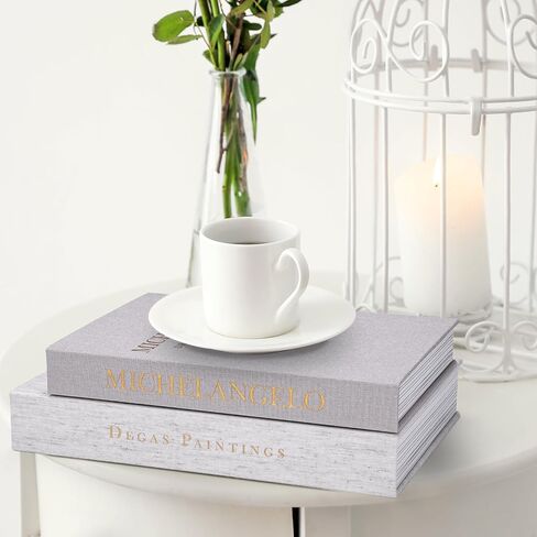 XKDOUS Set of 3 Linen Decorative Books with Gold Foil Cover Faux Book Storage Box for Coffee Table, Bathroom Shelf & Home Decor in Saudi Arabia