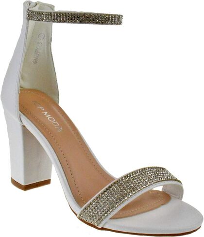 Over the Toe Strap Ankle Wrap Strap Heel Open Toe Medium Heel, White, 7 in Kuwait