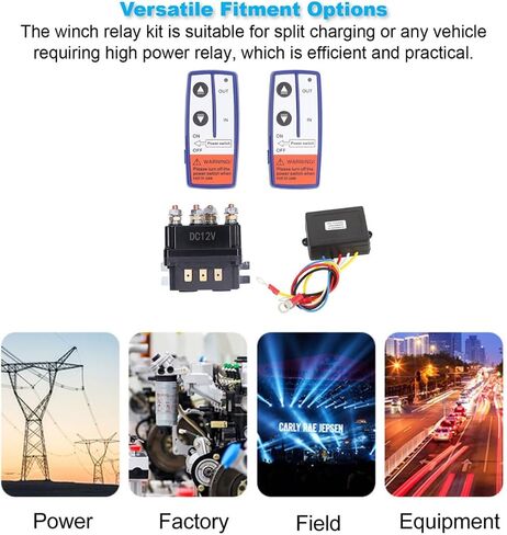 12V 250A ترحيل WINCH الصناعي ، ABS BRASS WINCH RELAY KIT ، RELAY WINCH مع مفتاح توصيل وحدة تحكم للسيارة الصناعية ATV UTV 2000 إلى 5000 رطل ، ويشمل 6 OVSOR حماية in Kuwait