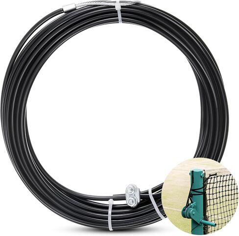 47.25 ft Replacement Tennis Net Cable Volleyball Net Steel Cable Tennis Net Headline Cord PVC Coated Steel Wire Strap Volleyball Tennis Court Accessories fit for 42' Volleyball Tennis Nets in Kuwait
