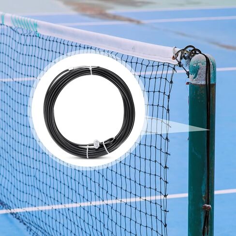 47.25 ft Replacement Tennis Net Cable Volleyball Net Steel Cable Tennis Net Headline Cord PVC Coated Steel Wire Strap Volleyball Tennis Court Accessories fit for 42' Volleyball Tennis Nets in Kuwait
