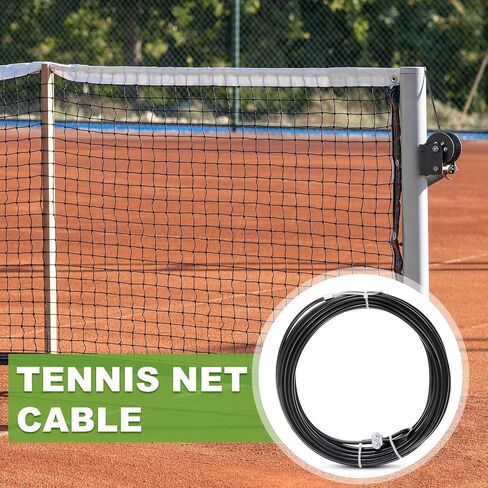 47.25 ft Replacement Tennis Net Cable Volleyball Net Steel Cable Tennis Net Headline Cord PVC Coated Steel Wire Strap Volleyball Tennis Court Accessories fit for 42' Volleyball Tennis Nets in Kuwait
