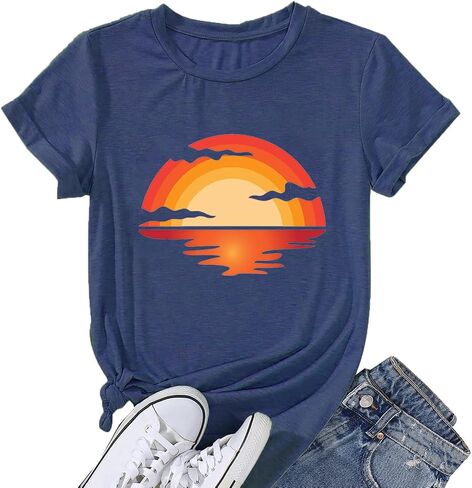 Summer Casual Funny Cute Tank Tops for Women Hiking Mountain Adventure Beach Vacation Letter Pint Graphic Tee Shirt in Saudi Arabia