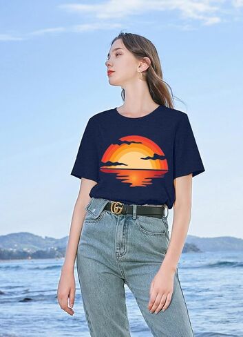 Summer Casual Funny Cute Tank Tops for Women Hiking Mountain Adventure Beach Vacation Letter Pint Graphic Tee Shirt in Saudi Arabia