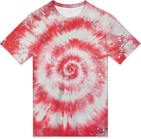 Unisex Tie Dye T-Shirt Short Sleeve Novelty Crewneck Tee for Men Women in Saudi Arabia