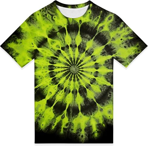 Unisex Tie Dye T-Shirt Short Sleeve Novelty Crewneck Tee for Men Women in Saudi Arabia