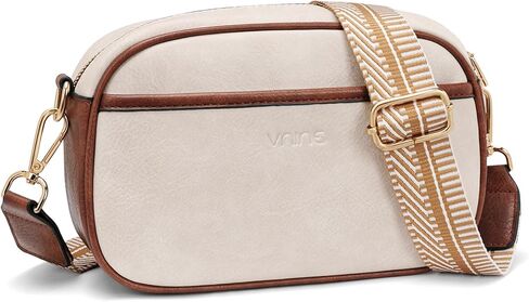 حقائب كروس جلدية للنساء: حقائب يد جلدية نباتية مع حقيبة كتف مصممة بحزام جيتار عريض قابل للتعديل in Kuwait