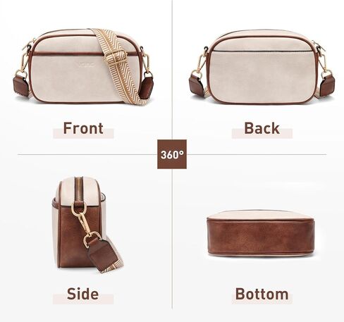 حقائب كروس جلدية للنساء: حقائب يد جلدية نباتية مع حقيبة كتف مصممة بحزام جيتار عريض قابل للتعديل in Kuwait