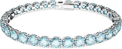 SWAROVSKI Matrix Tennis bracelet, Round cut, Clear, Gold-tone Finish in Saudi Arabia