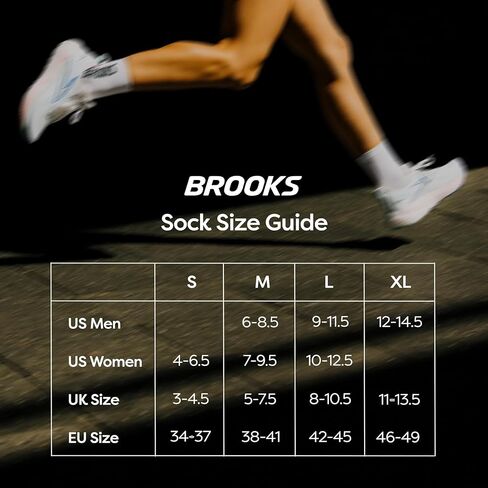 Brooks Run-in Crew 3 Pack Socks و Performance Athletic Running Crew Socks with Comfort Fit for Men & Women (3 pack) in Saudi Arabia