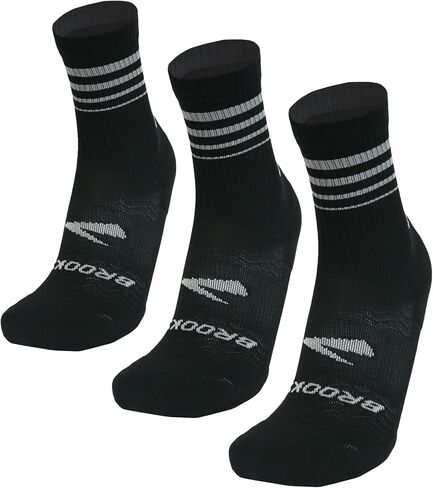 Brooks Run-in Crew 3 Pack Socks و Performance Athletic Running Crew Socks with Comfort Fit for Men & Women (3 pack) in Saudi Arabia