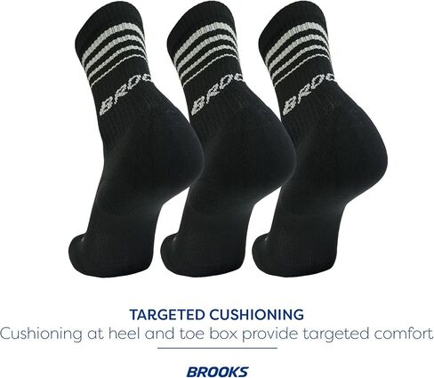 Brooks Run-in Crew 3 Pack Socks و Performance Athletic Running Crew Socks with Comfort Fit for Men & Women (3 pack) in Saudi Arabia