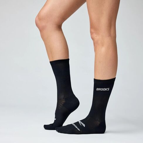Brooks Run-in Crew 3 Pack Socks و Performance Athletic Running Crew Socks with Comfort Fit for Men & Women (3 pack) in Saudi Arabia