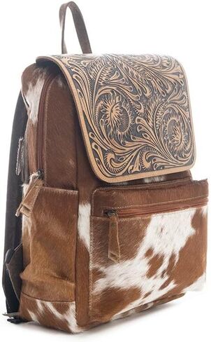 Myra Bag Western Leather Backpack Bag for Women Bag - Brown in Saudi Arabia