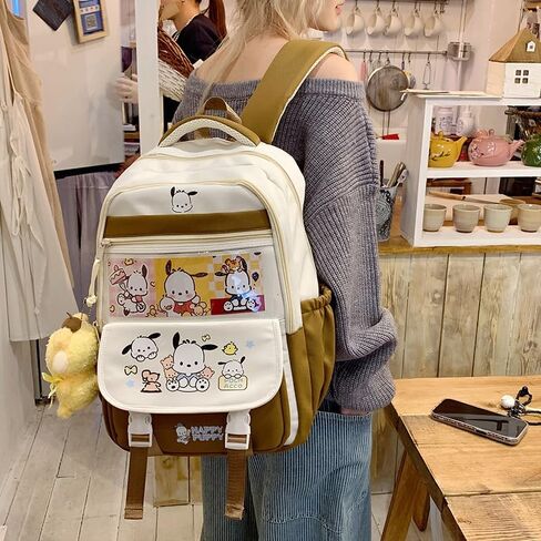 حقيبة كتف Kawaii اللطيفة ، محفظة Y2K Cutecore الجمالية الجرونج Coquette Harajuku 2000s Bookbag Daily Heaking (Pink) in Saudi Arabia
