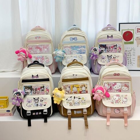 حقيبة كتف Kawaii اللطيفة ، محفظة Y2K Cutecore الجمالية الجرونج Coquette Harajuku 2000s Bookbag Daily Heaking (Pink) in Saudi Arabia