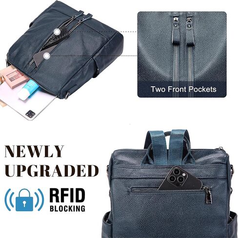 Genuine Leather Backpack Purse for Women: Fashion Ladies Convertible Backpack Designer Shoulder Handbag for Travel in Kuwait