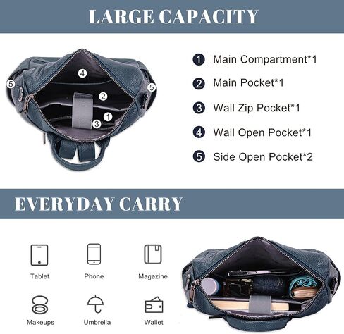 Genuine Leather Backpack Purse for Women: Fashion Ladies Convertible Backpack Designer Shoulder Handbag for Travel in Kuwait