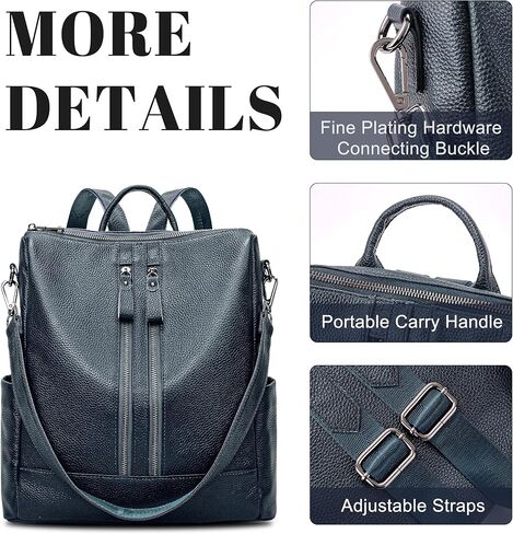 Genuine Leather Backpack Purse for Women: Fashion Ladies Convertible Backpack Designer Shoulder Handbag for Travel in Kuwait