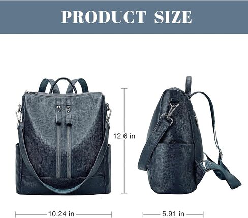 Genuine Leather Backpack Purse for Women: Fashion Ladies Convertible Backpack Designer Shoulder Handbag for Travel in Kuwait