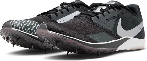 Nike Rival XC 6 Cross-Country Spikes (DX7999-001, Black/Metallic Silver-DK Smoke Grey) Size 11.5 in Saudi Arabia