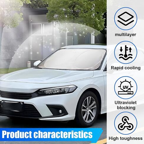 6pcs عاكسة للسيارة الزجاج الأمامي Sunshade ، وغطاء أشعة الشمس من جانب البوليستر مع حقيبة تخزين ، وملحقات حماية داخلية للمركبة العالمية للحرارة وأشعة الأشعة فوق البنفسجية درع in Saudi Arabia