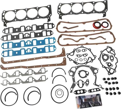 حشية محرك Partsflow Full Engine مجموعة 1963-1982 Ford 260 289 302 Ford 302 Full Gasket Set Fits 1968-1982 Ford 302 V8 2 قطعة ختم خلفي P/N F302-4 4.3L 4.7L 5L V8 OE#260-1125 in Saudi Arabia