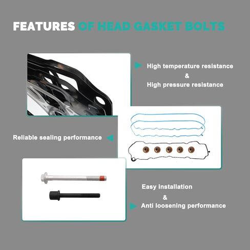 HS26744PT Cylinder Head Gasket مع مسامير الرأس لعام 2014-2020 شيفروليه سيلفرادو 1500 ضاحية Tahoe GMC Sierra 1500 Limited Yukon XL 5.3L V8 L83 استبدال HS549996 HGS4308 HS8429 in Kuwait