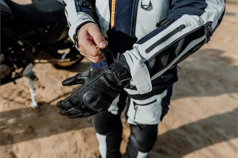 Motorcycle Gloves for Men, Full-Grain Goat Leather, Atlas, Men's Biker Gloves, TPU Knuckle Protection, Riding Racing Gloves, Touchscreen, Velcro Wrist in Kuwait