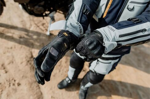 Motorcycle Gloves for Men, Full-Grain Goat Leather, Atlas, Men's Biker Gloves, TPU Knuckle Protection, Riding Racing Gloves, Touchscreen, Velcro Wrist in Kuwait