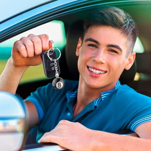 3pcs 8 ball keychain - billiards ball keyring ، إبداعية رقم 8 مفاتيح السيارات البلياردو ، الملحقات الرئيسية لعشاق البلياردو ، الهدايا التذكارية الرياضية ، الهدايا العملية للرجال والنساء in Saudi Arabia