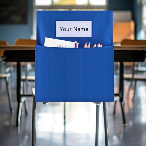 Classroom Seat Bag - Seat Back Storage Organizer, Chair Back Pocket with Practical Design and Large Capacity, for Classroom, Training Institutions, and Home Use (Black) in Kuwait