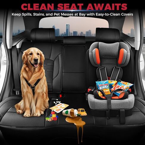 أغطية مقعد السيارة ل Outback Forester Crosstrek XV Legacy Impreza - 2014-2025 مجموعة كاملة من المقاعد الجلدية المقعد المقعد المقاوم للماء الإكسسوارات السياحية الأمامية والخلفية - اللون الأحمر الأسود in Kuwait