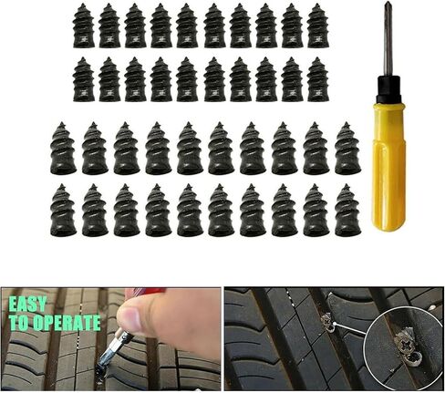 20/40pcs إصلاح الإطارات الأظافر المطاطية مع مفك البراغي ، إصلاح ثقب السيارة الخدمة لسيارة الدراجات النارية in Saudi Arabia